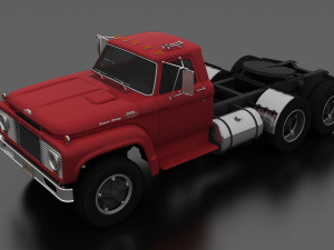 t-series t-850 semi truck 1964 tandem axle 3D Model