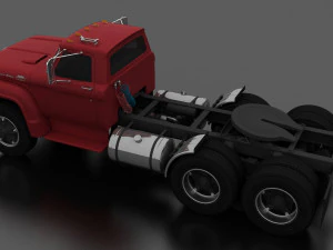 t-series t-850 semi truck 1964 tandem axle 3D Model