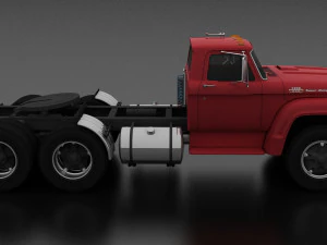 t-series t-850 semi truck 1964 tandem axle 3D Model