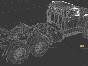 t-series t-850 semi truck 1964 tandem axle 3D Model