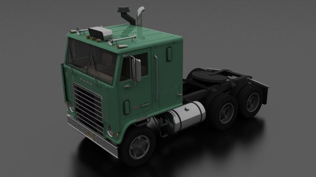 wt-9000 semi truck 1972 3D Model .c4d .max .obj .3ds .fbx .stl .blend 