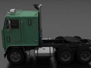 wt-9000 semi truck 1972 3D Model