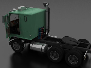 wt-9000 semi truck 1972 3D Model