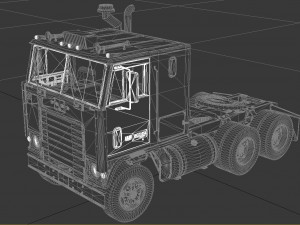 wt-9000 semi truck 1972 3D Model
