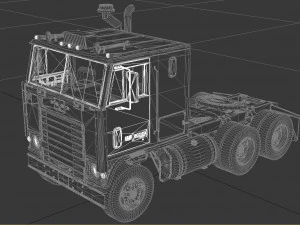 wt-9000 semi truck 1972 3D Model
