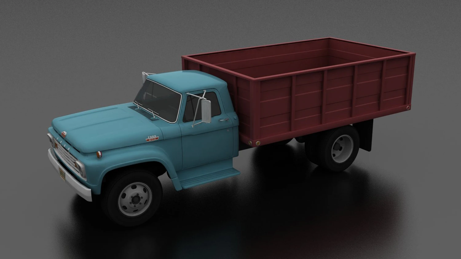 f-series f-600 grain truck 1963 3D Model .c4d .max .obj .3ds .fbx .stl .blend 