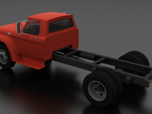 f-series f-600 truck chassis 1963 3D Model