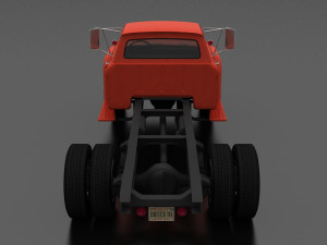 f-series f-600 truck chassis 1963 3D Model