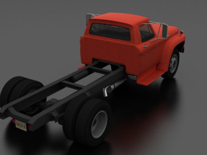 f-series f-600 truck chassis 1963 3D Model