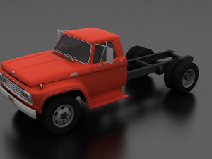 f-series f-600 truck chassis 1963 3D Model