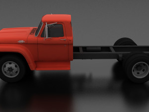 f-series f-600 truck chassis 1963 3D Model