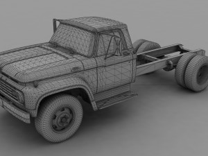 f-series f-600 truck chassis 1963 3D Model