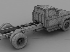 f-series f-600 truck chassis 1963 3D Model