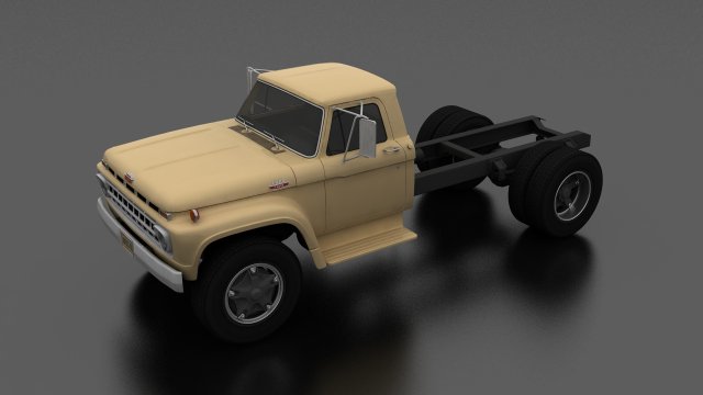 f-series f-700 truck chassis 1965 3D 모델 .c4d .max .obj .3ds .fbx .stl .blend 