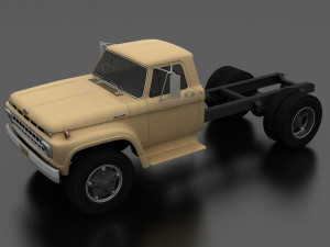 f-series f-700 truck chassis 1965 3D Model