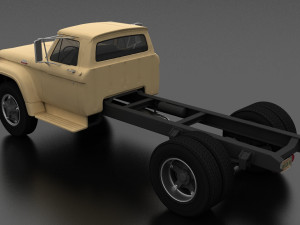 f-series f-700 truck chassis 1965 3D 모델