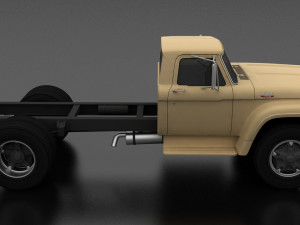 f-series f-700 truck chassis 1965 3D 모델