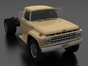 f-series f-700 truck chassis 1965 3D 모델