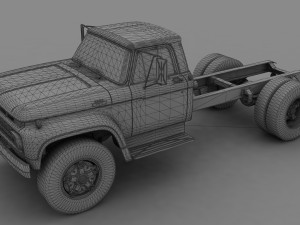 f-series f-700 truck chassis 1965 3D 모델