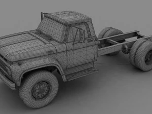 f-series f-700 truck chassis 1965 3D Model
