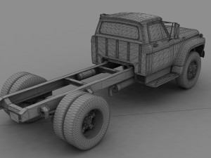 f-series f-700 truck chassis 1965 3D 모델