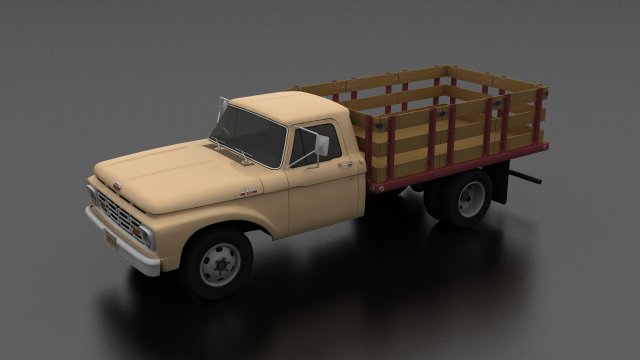f-series f-350 flatbed truck 1964 Modelo 3D .c4d .max .obj .3ds .fbx .stl .blend 