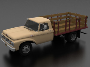 f-series f-350 flatbed truck 1964 3D Model