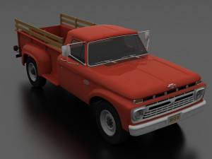f-series f-350 flareside pickup 1966 Modèle 3D