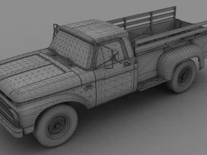 f-series f-350 flareside pickup 1966 3D Model