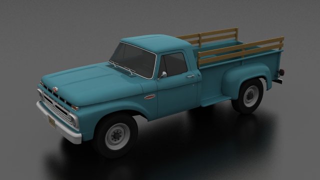 f-series f-250 flareside pickup 1966 Model 3D .c4d .max .obj .3ds .fbx .stl .blend 