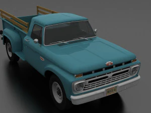 f-series f-250 flareside pickup 1966 3D Model