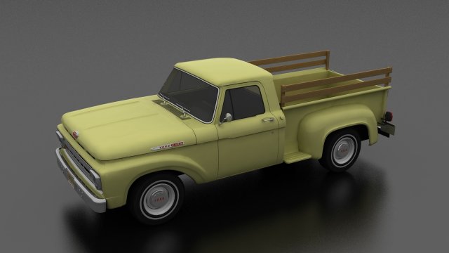 f-series f-100 flareside pickup 1961 Modelo 3D .c4d .max .obj .3ds .fbx .stl .blend 