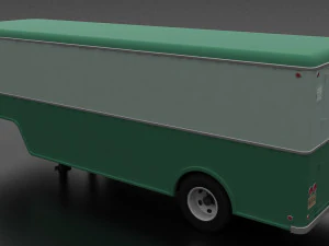 american 50s-60s style furniture van trailer 3D Model