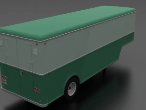 american 50s-60s style furniture van trailer 3D Model