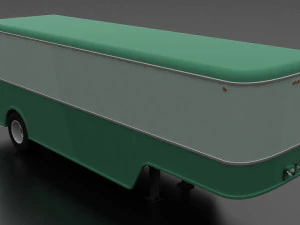 american 50s-60s style furniture van trailer 3D Model