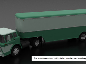 american 50s-60s style furniture van trailer Model 3D