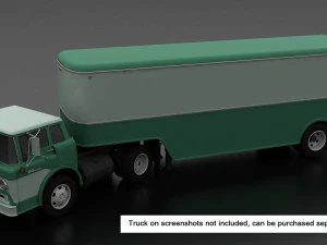 american 50s-60s style furniture van trailer 3D Model