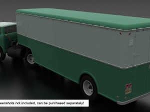 american 50s-60s style furniture van trailer Model 3D