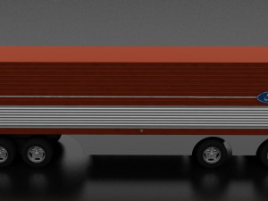 big red gas turbine 1964 concept semi truck and double trailer Modèle 3D