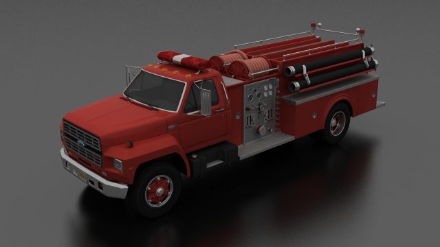 F-series f-800 firetruck unmarked 1985 3D मॉडल .c4d .max .obj .3ds .fbx .stl .blend 