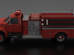 F-series f-800 firetruck unmarked 1985 3D मॉडल