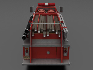 F-series f-800 firetruck unmarked 1985 3D मॉडल