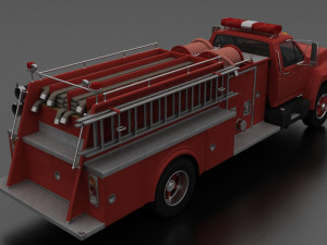F-series f-800 firetruck unmarked 1985 3D मॉडल