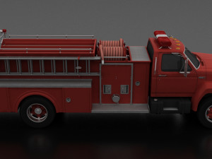 F-series f-800 firetruck unmarked 1985 3D मॉडल