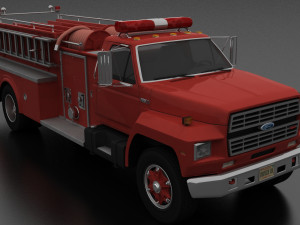 F-series f-800 firetruck unmarked 1985 3D मॉडल