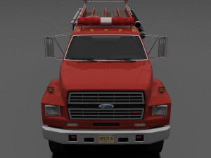 F-series f-800 firetruck unmarked 1985 3D मॉडल