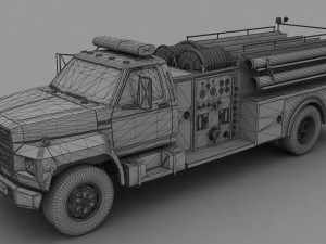 F-series f-800 firetruck unmarked 1985 3D मॉडल