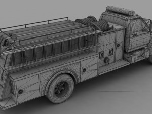 F-series f-800 firetruck unmarked 1985 3D मॉडल