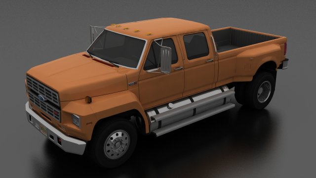 F-Series F-800 CrewCab Customized Pickup Truck 1985 3D Model .c4d .max .obj .3ds .fbx .stl .blend 