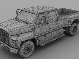 F-Series F-800 CrewCab Customized Pickup Truck 1985 3D Model